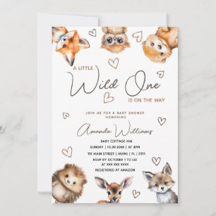 Invitación de Baby Shower de Pequeño Salvaje Anima