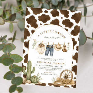 Invitación de Baby Shower de Pequeño Vaquero Est