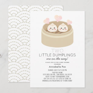 Invitación de Baby Shower de pequeños gemelos que