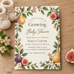 Invitación de Baby Shower de Pera Higo Cultivada L