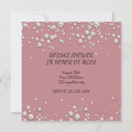 Invitación de baby shower de perlas rosadas modern