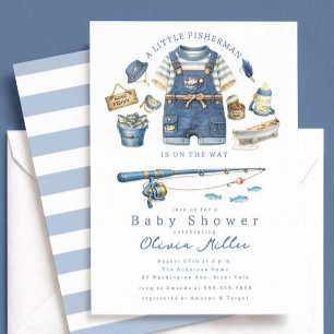 Invitación de Baby Shower de Pesca Tema de Niño