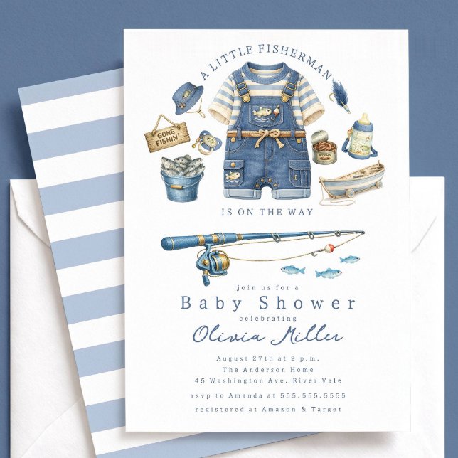 Invitación de Baby Shower de Pesca Tema de Niño (Subido por el creador)
