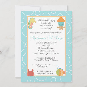 Invitación de Baby Shower de pescado marítimo de 5