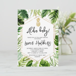 Invitación de Baby Shower de Piña Verde