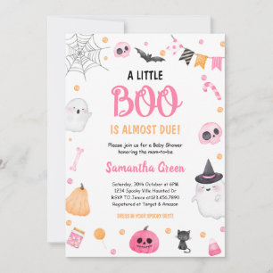 Invitación de Baby Shower de Pink A Little Boo