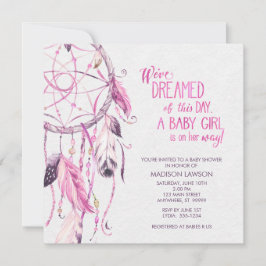 Invitación de Baby Shower de Pink Dreamcatcher