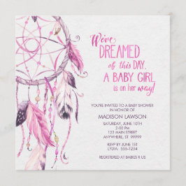Invitación de Baby Shower de Pink Dreamcatcher