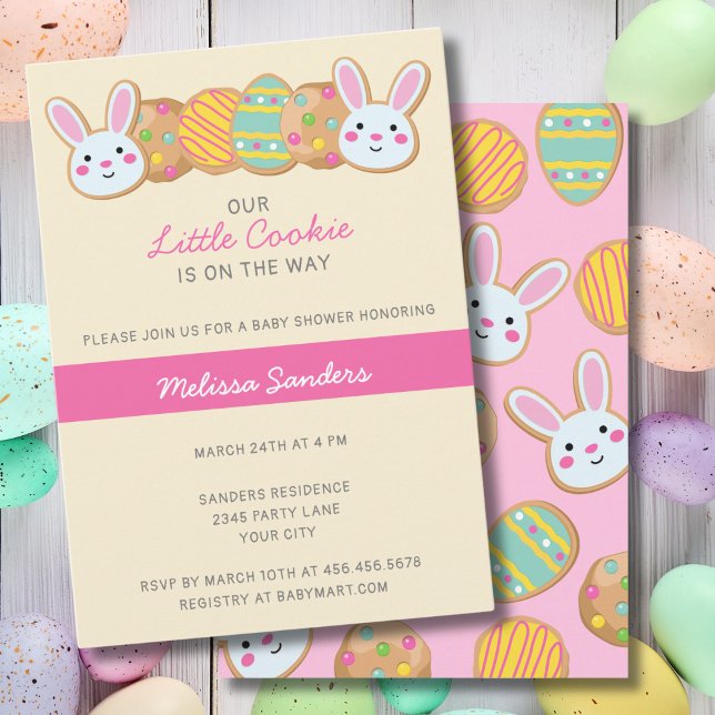 INVITACIÓN DE BABY SHOWER DE PINK EASTER (Subido por el creador)