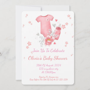 INVITACIÓN DE BABY SHOWER DE PINK PARA CHICAS