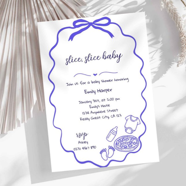 Invitación de Baby Shower de Pizza Dibujada a Mano (Subido por el creador)