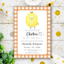 Invitación de baby shower de Pollito