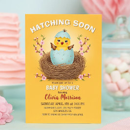 Invitación de Baby Shower de Pollito Adorable que 