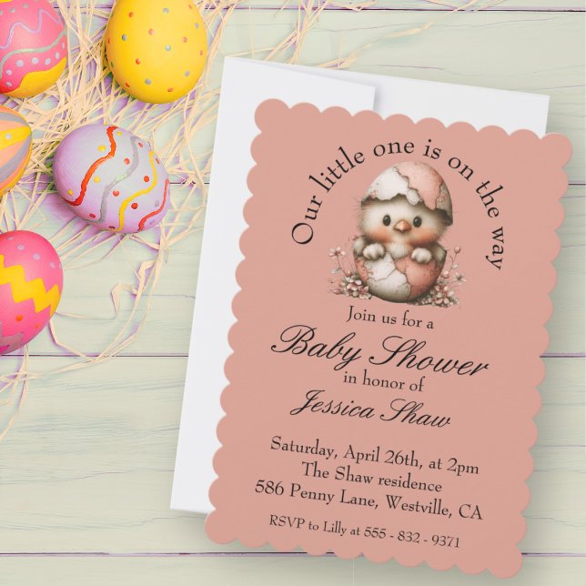 Invitación de Baby Shower de Pollito de Pascua (Subido por el creador)