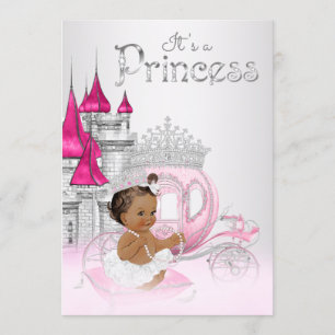 Invitación de Baby Shower de Princesa Afroamerican