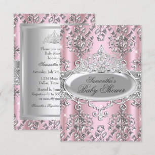 Invitación de Baby Shower de Princesa con Tiara de