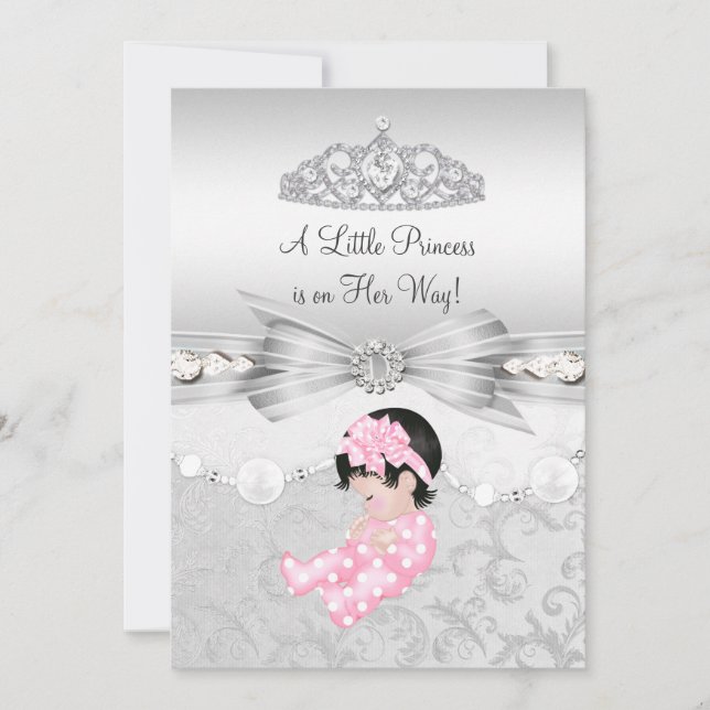 Invitación de baby shower de princesa pequeña (Anverso)