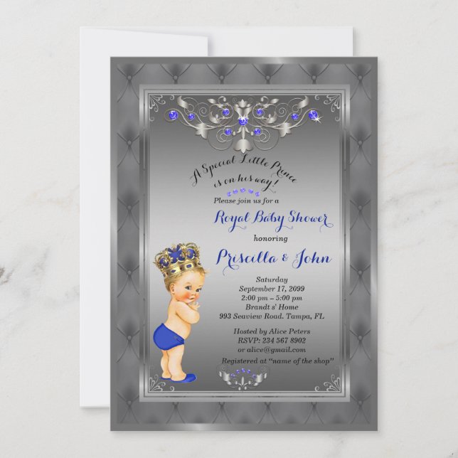 Invitación de Baby Shower de Principito Pequeño, P (Anverso)