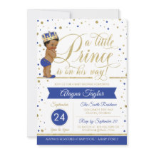 Invitación de Baby Shower de Principito, Purpurina