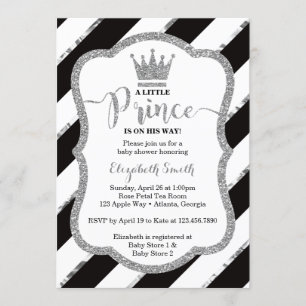 Invitación de Baby Shower de Principito, Purpurina