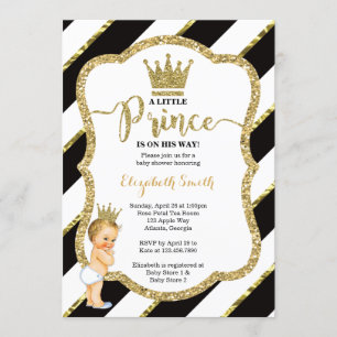 Invitación de Baby Shower de Principito, Purpurina