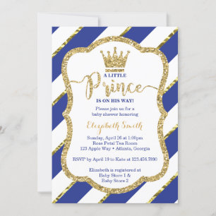 Invitación de Baby Shower de Principito, Purpurina