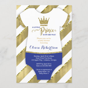 Invitación de Baby Shower de Principito, Purpurina
