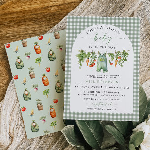Invitación de Baby Shower de Producción Local Verd