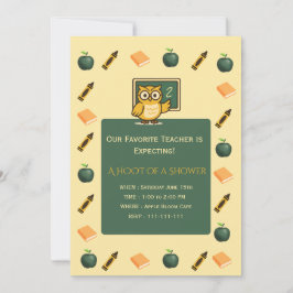 Invitación de Baby Shower de Profesora Búho