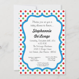 Invitación de Baby Shower de punto de polka 5x7