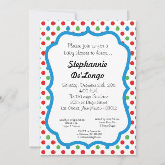 Invitación de Baby Shower de punto de polka 5x7