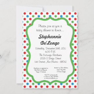 Invitación de Baby Shower de punto de polka 5x7