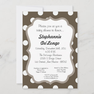 Invitación de Baby Shower de punto de polka 5x7
