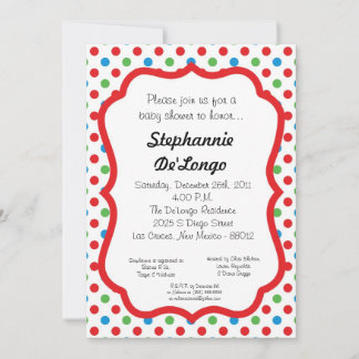 Invitación de Baby Shower de punto de polka 5x7