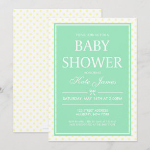 Invitación de Baby Shower de punto y punto de polk