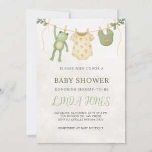 Invitación de Baby Shower de Rana