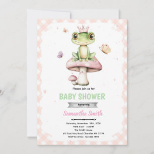 invitación de baby shower de rana de primavera