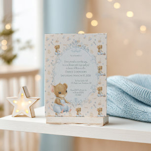 Invitación de Baby Shower de Ratón Pequeño Dulce