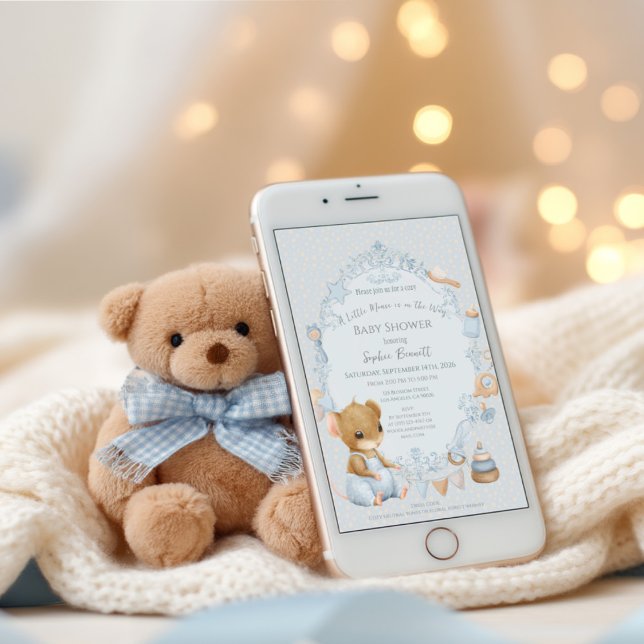 Invitación de Baby Shower de Ratón Pequeño Dulce (Subido por el creador)