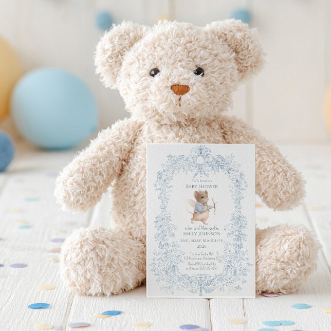 Invitación de Baby Shower de Ratón Pequeño Dulce (Subido por el creador)