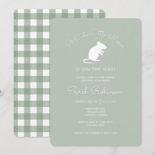 Invitación de Baby Shower de Ratón Pequeño y Lindo