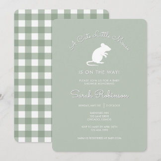 Invitación de Baby Shower de Ratón Pequeño y Lindo