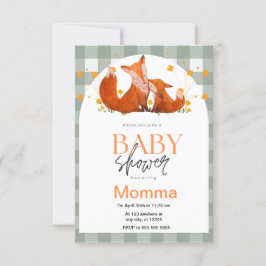 Invitación de Baby Shower de Red Fox