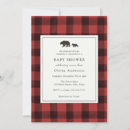 Invitación de Baby Shower de rojizo rojo