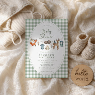 Invitación de Baby Shower de Ropa de Animales del