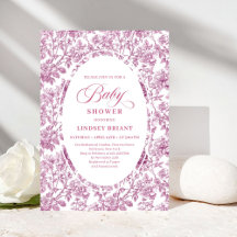 Invitación de Baby Shower de Rosa Elegante y Oro R