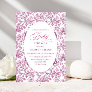 Invitación de Baby Shower de Rosa Elegante y Oro R