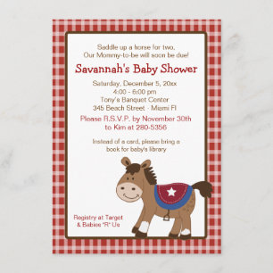Invitación de Baby Shower de Round Em Up Western H