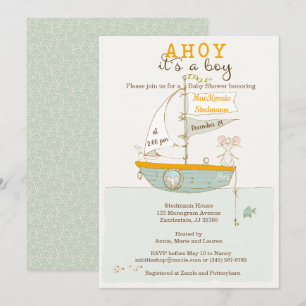 Invitación de Baby Shower de Row Boat para un chic