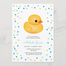 Invitación de Baby Shower de Rubber Duckie Blue Bo